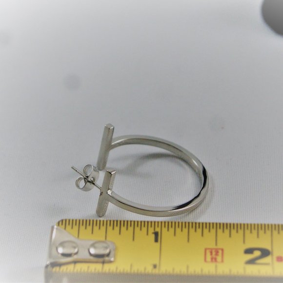 Cut Hoop Earrings | Silver - New! - Picture 4 of 4